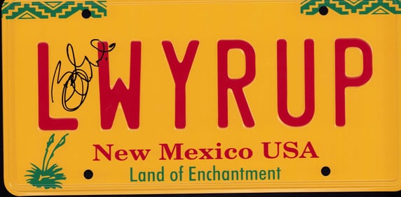 Bob Odenkirk signed Better Call Saul license plate