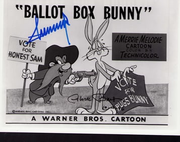 Donald Trump and Chuck Jones signed photograph RARE