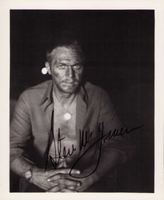 Steve McQueen unpublished set snapshot signed for makeup artist on set