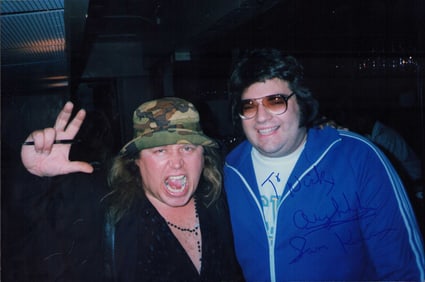 Sam Kinison rare signed photograph with fan