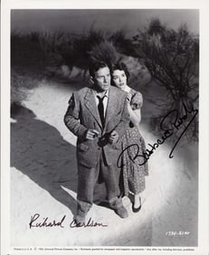 Barbara Rush and Richard Carlson signed photograph