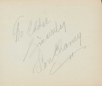 Lon Chaney Sr signed page
