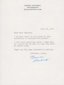Norman Rockwell signed letter