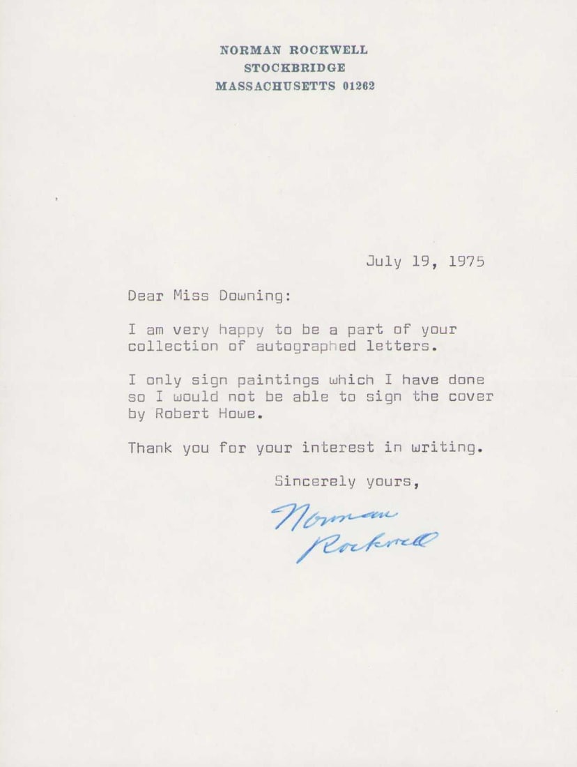 Norman Rockwell signed letter (1 of 1)