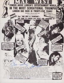 Mae West rare flyer signed