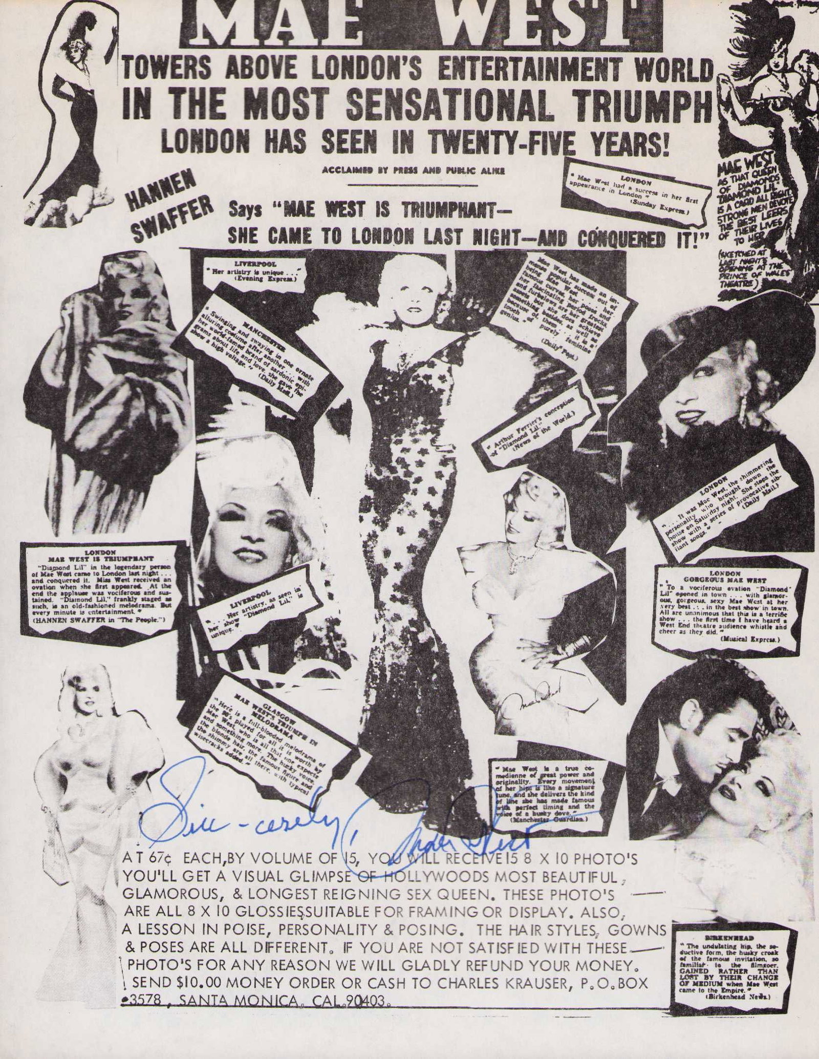 Mae West rare flyer signed (1 of 1)