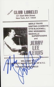 Jerry Lee Lewis signed concert flyer