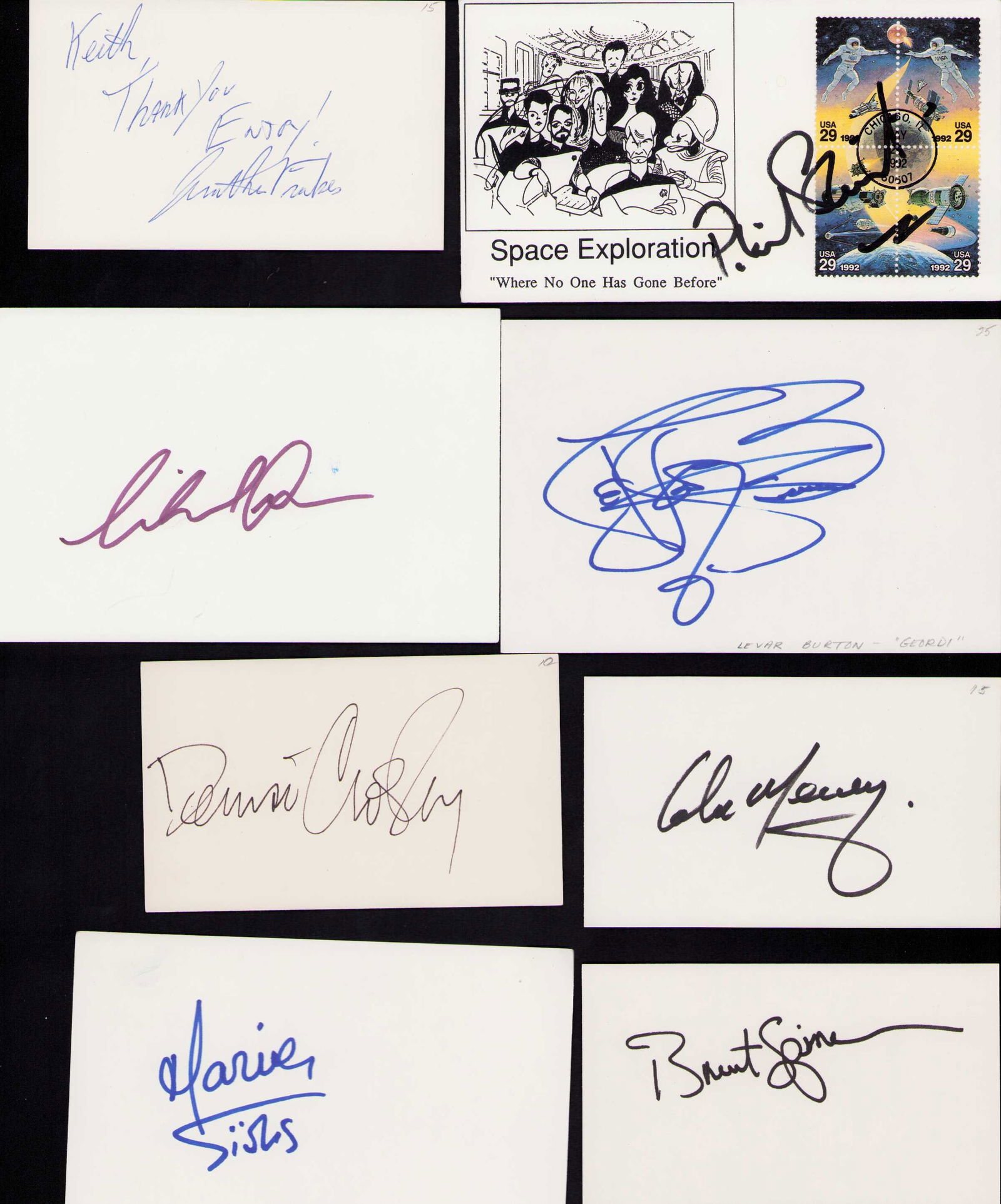 Star Trek Next Generation cast set of signatures (1 of 1)