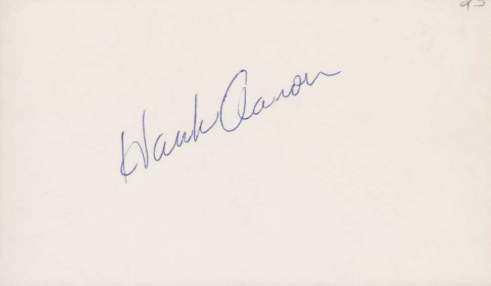 Hammerin Hank Aaron signed card (1 of 1)