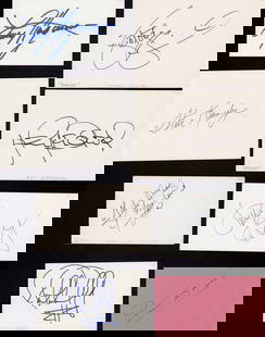 Dallas cast set of signatures: Larry Hagman Linda Grey Patrick Duffey Steve kanaly Ken Kercheval Victoria Principal Jim Davis and Charlene Tilton Certificates of Authenticity and Provenance on this auction. These signatures were AL