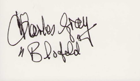 Charles Gray rare signed card as Blofeld in James Bond