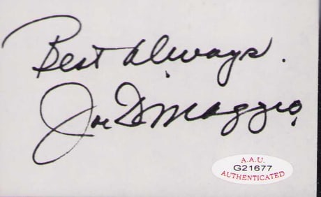 Joe Dimaggio signature