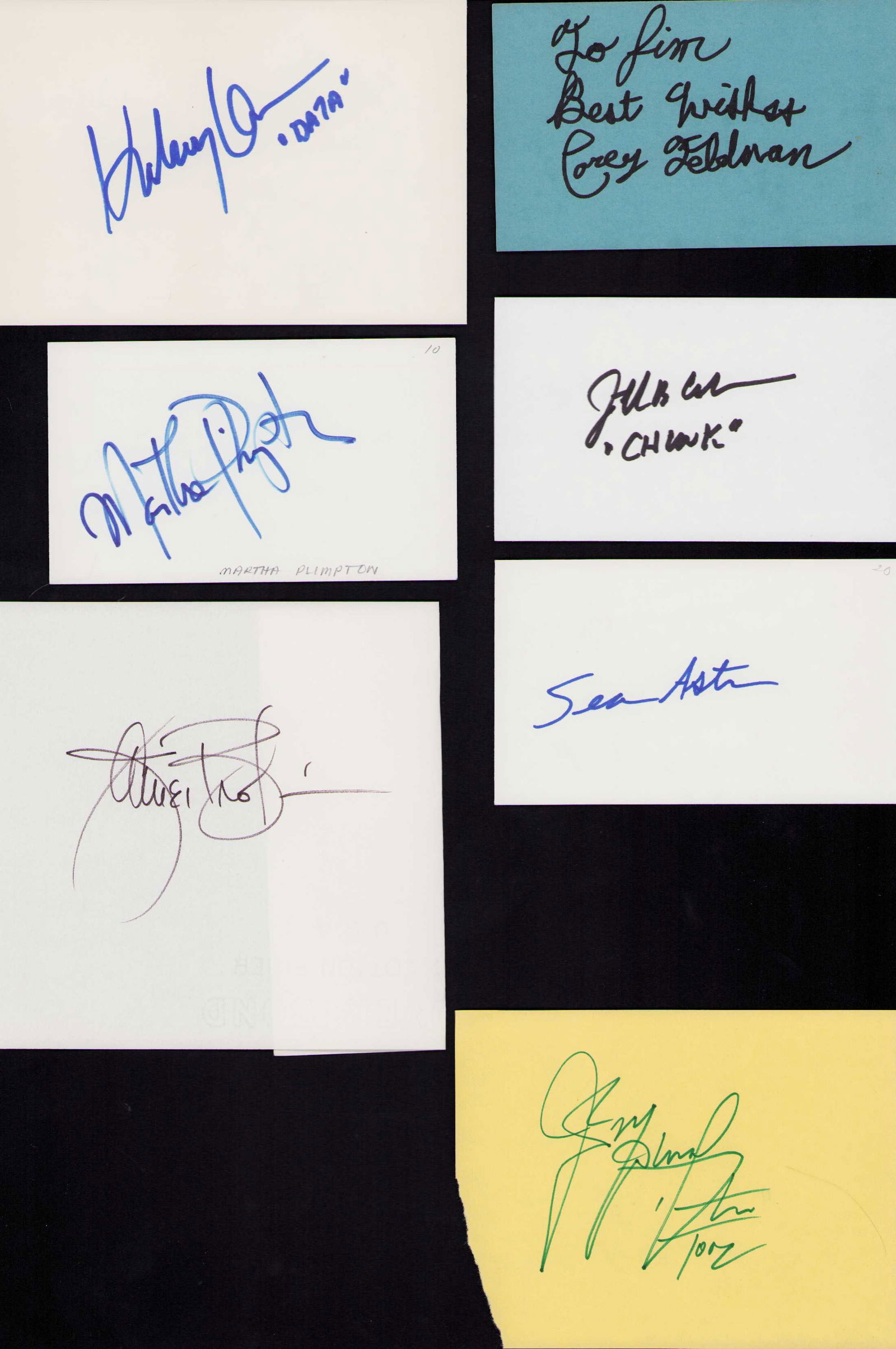Goonies set of cast signatures (1 of 1)