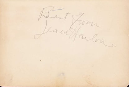 Jean Harlow rare signature