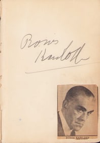 Boris Karloff signed page