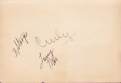 The original THREE STOOGES signatures on page