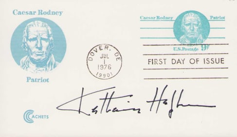 Katharine Hepburn signed postcard