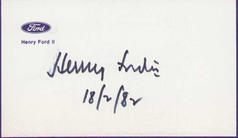henry Ford II signed card