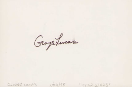 George Lucas rare early signed card