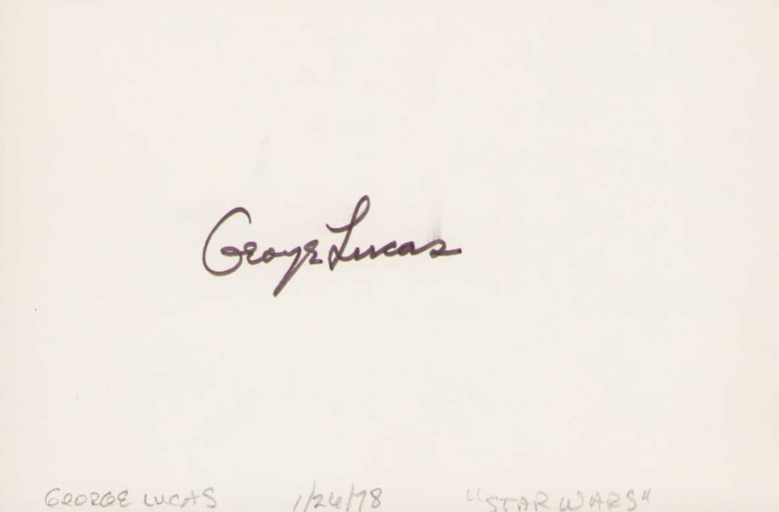 George Lucas rare early signed card (1 of 1)