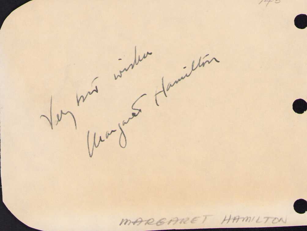 Margaret Hamilton signature Wiz of Oz: A vintage signed card by acrtress who played Wicked Witch in Wizard of Oz