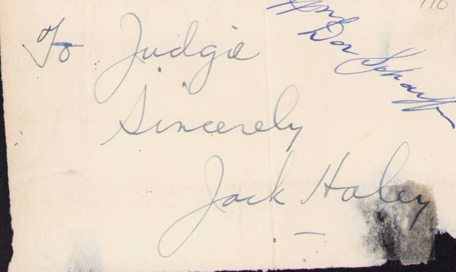 Jack Haley signature Wiz of Oz (1 of 1)