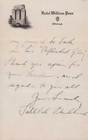 Talullah Bankhead signed letter
