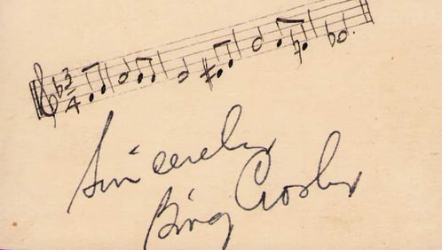 Bing Crosby AMQS signed