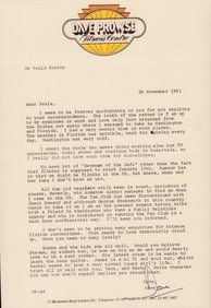 Dave Prowse rare Darth Vader signed letter