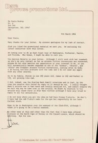 Dave Prowse rare Darth Vader signed letter