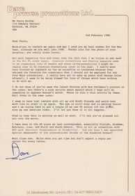 Dave Prowse rare Darth Vader signed letter