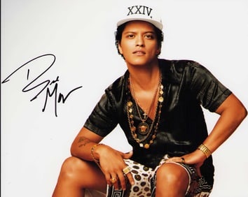 Bruno Mars signed photograph