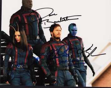 Guardians of the Galaxy cast signed photograph
