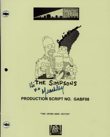 Yeardley Smith signed Simpsons script