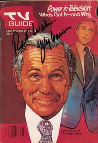 Johnny Carson signed TV Guide