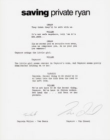 Saving Private Ryan Lt Ed script page signed