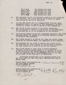 Walter Butler Samuel Goldwyn signed contract
