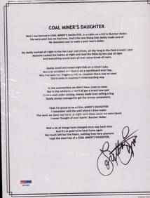 Loretta Lynn lyrics signed