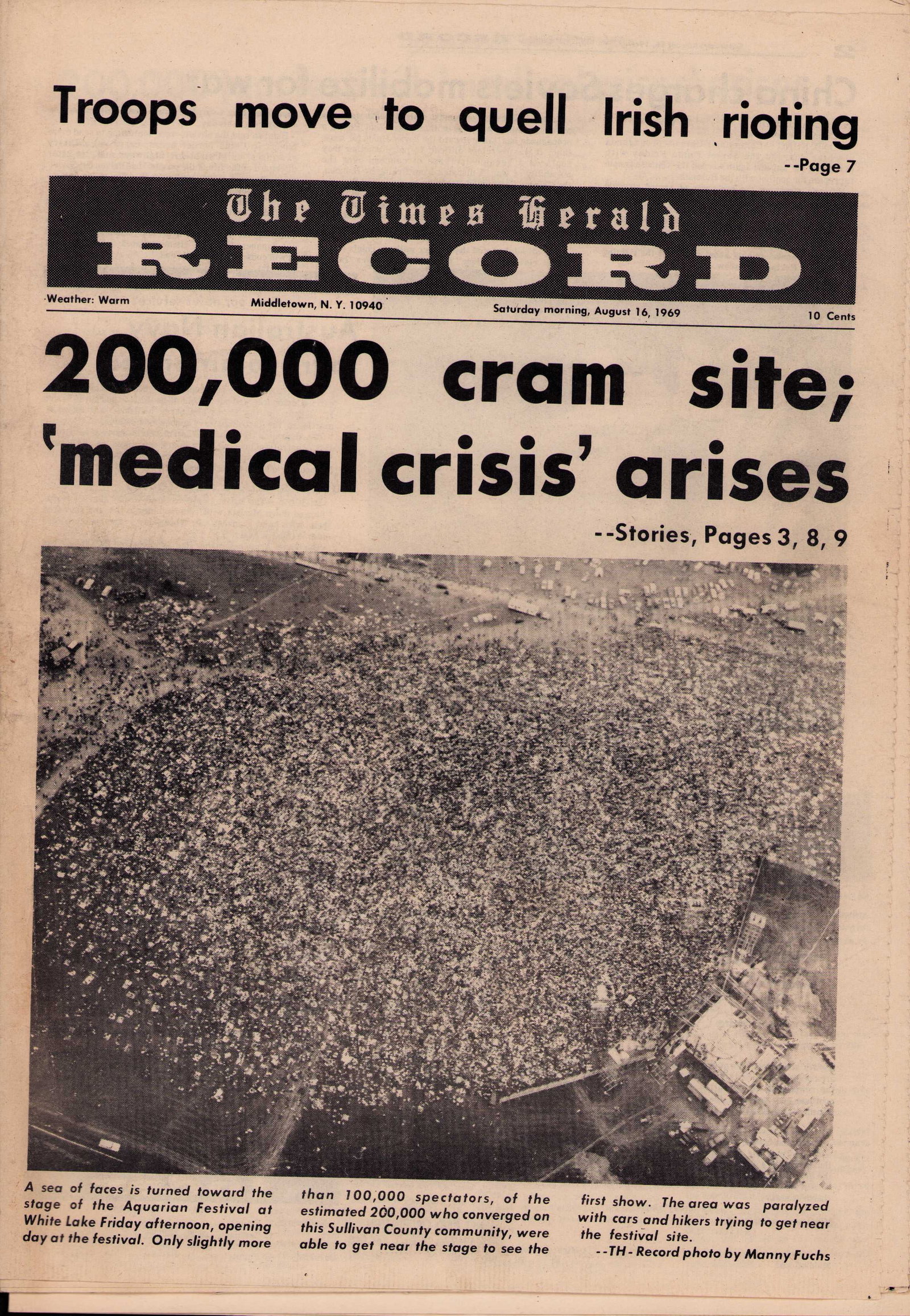 RARE Woodstock newspaper supplement (1 of 1)