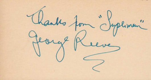 George Reeves RARE Superman signature