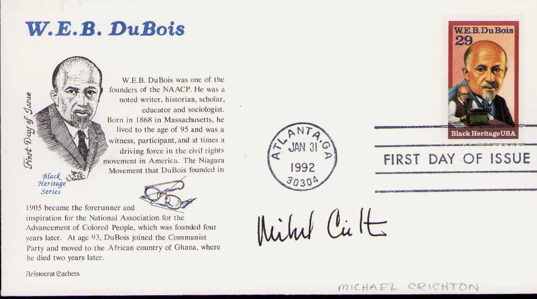 Michael Chrichton signed FDC (1 of 1)