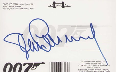 Sean Connery James Bond signed card
