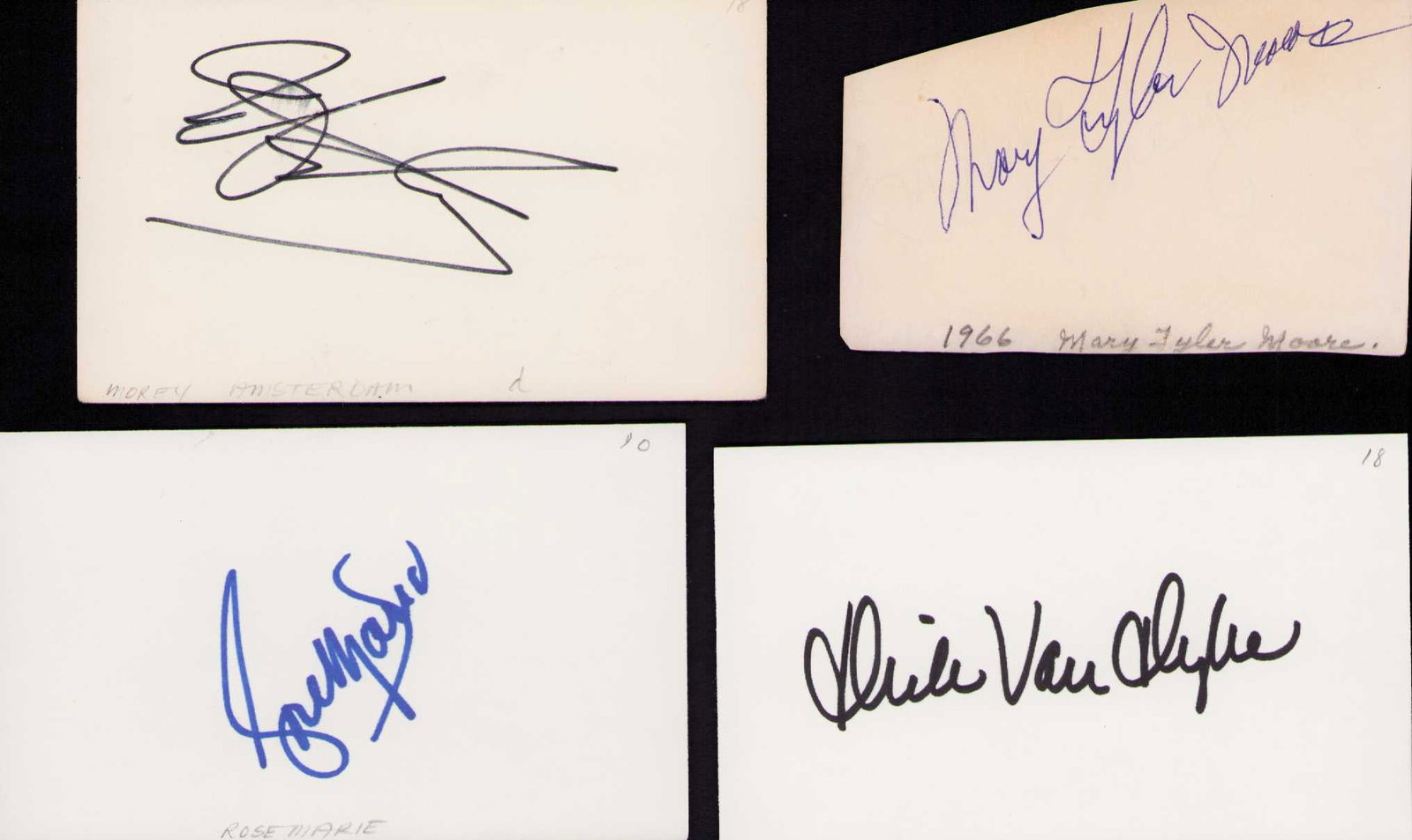Dick Van Dyke Show cast set of signatures (1 of 1)