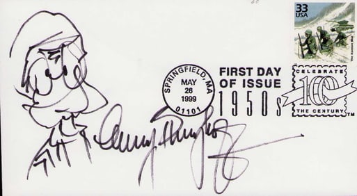 Gary Burghoff signed sketch as RADAR