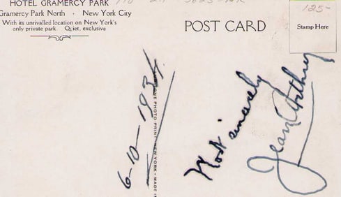 Jean Arthur signature