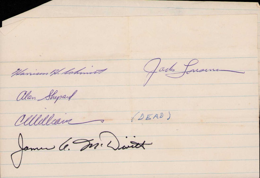 Moonwalkers and Astronauts signed page (1 of 1)