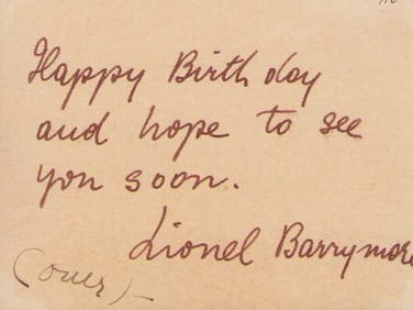 Lionel Barrymore signature