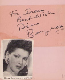 Diana Barrymore signature