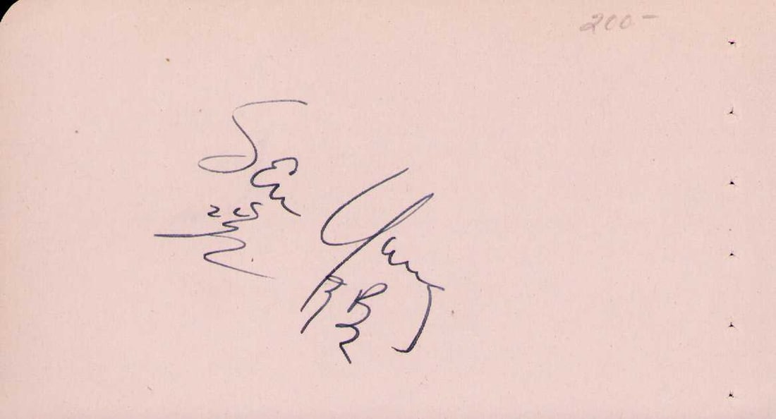 Victor Sen Young rare Bonanza signature: A RARE signature of the Asian actor who played the cook Hop Sing in Bonanza he started as Number Two son in the Charlie Chan films rare Certificate of AuthenticityEVERY item in this auction comes with