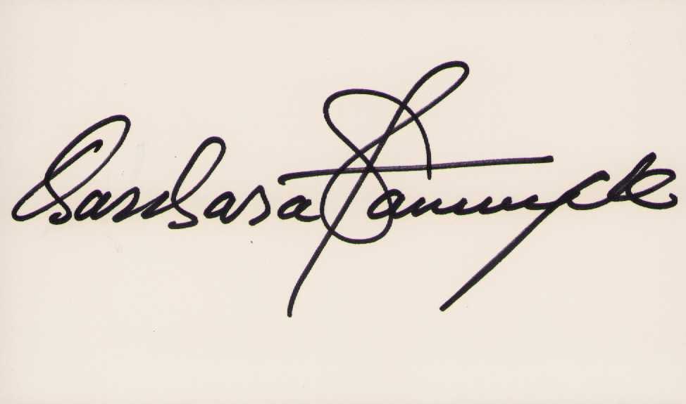 Barbara Stanwyck signature (1 of 1)